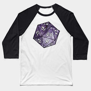 Amethyst D20 Dice Baseball T-Shirt